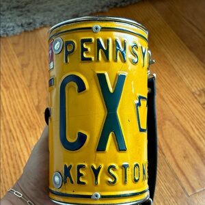 Little Earth Vintage Yellow License Plate Handbag